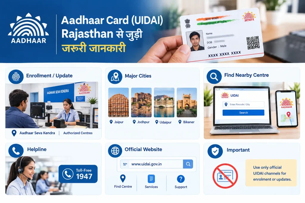 Aadhaar Card (UIDAI) Rajasthan से जुड़ी जरूरी जानकारी