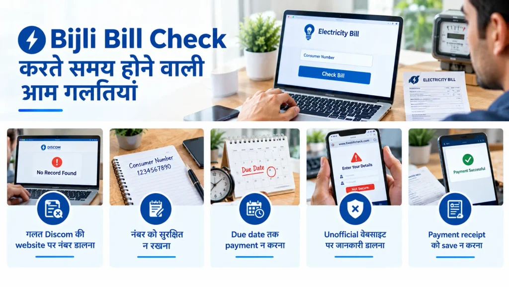 Bijli Bill Check करते समय होने वाली आम गलतियां