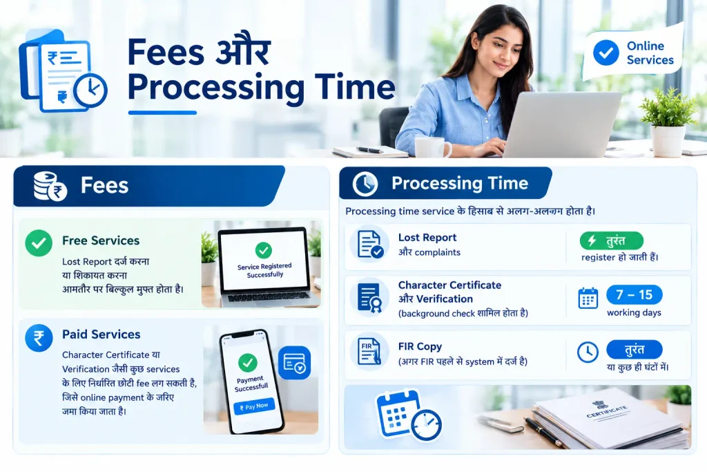 Fees और Processing Time