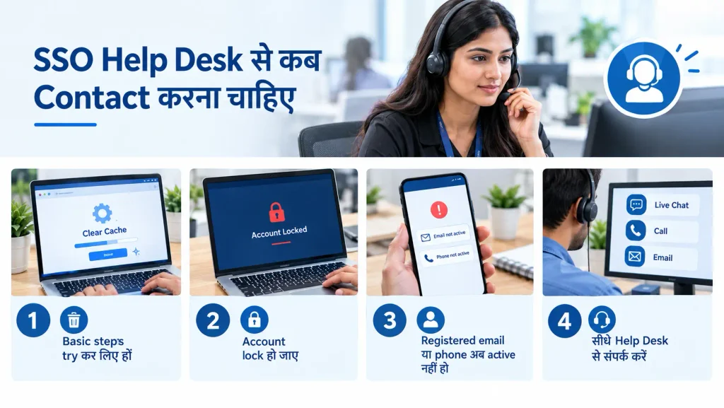SSO Help Desk से कब Contact करना चाहिए