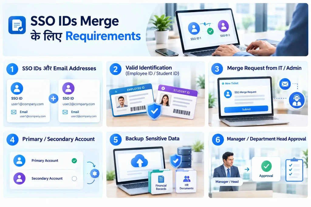 SSO IDs Merge करने के लिए Requirements