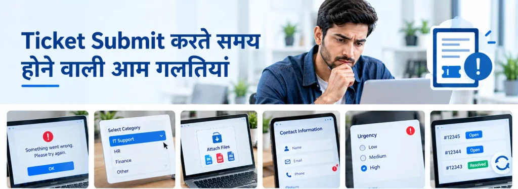 Ticket Submit करते समय होने वाली आम गलतियां
